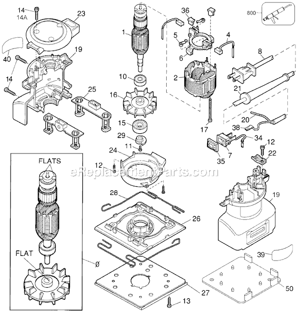 Page A Diagram and Parts List for 2711 Type 2 Black and Decker Sander Polisher